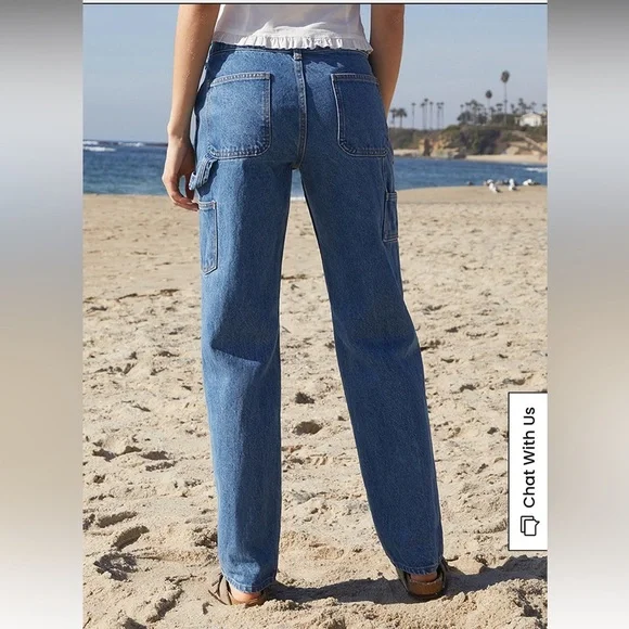 John Galt Light Wash Indigo Carpenter Dad Jeans Size Small - Picture 2 of 8